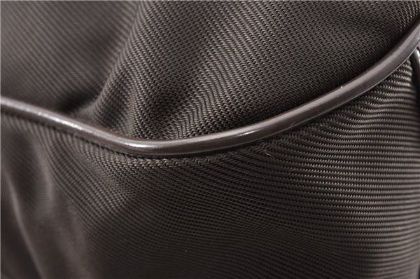 Authentic GUCCI Bamboo 2Way Shoulder Hand Bag Nylon Leather Khaki Green 0141G