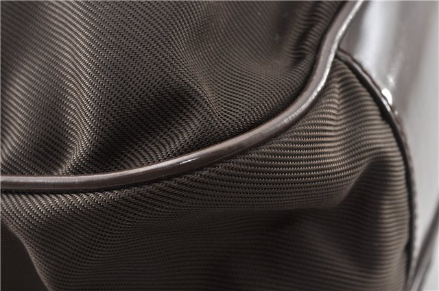 Authentic GUCCI Bamboo 2Way Shoulder Hand Bag Nylon Leather Khaki Green 0141G