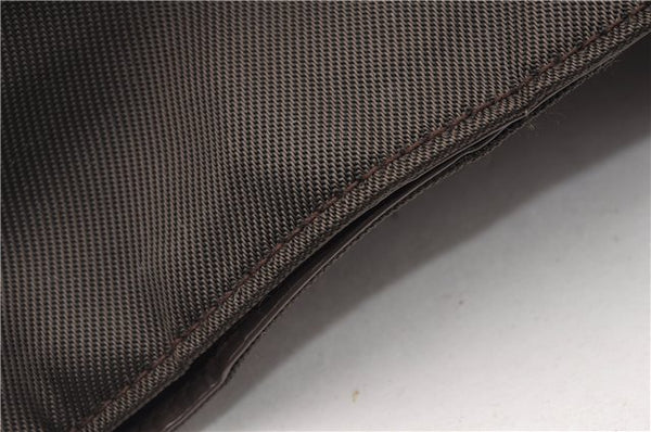 Authentic GUCCI Bamboo 2Way Shoulder Hand Bag Nylon Leather Khaki Green 0141G