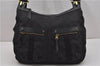 Authentic GUCCI Shoulder Cross Body Bag GG Canvas Leather 90762 Black 0142G