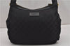 Authentic GUCCI Shoulder Cross Body Bag GG Canvas Leather 90762 Black 0142G