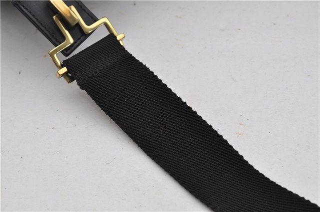 Authentic GUCCI Shoulder Cross Body Bag GG Canvas Leather 90762 Black 0142G