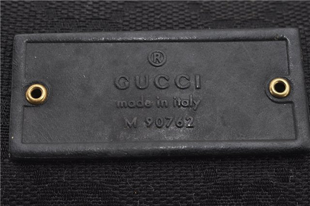 Authentic GUCCI Shoulder Cross Body Bag GG Canvas Leather 90762 Black 0142G