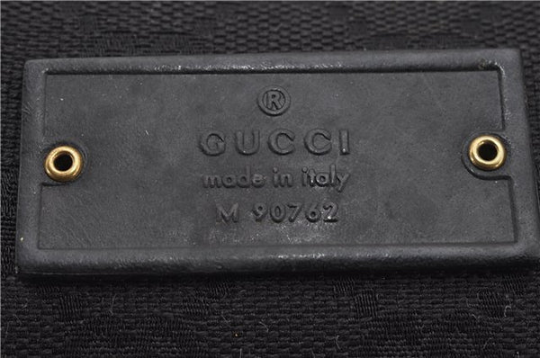 Authentic GUCCI Shoulder Cross Body Bag GG Canvas Leather 90762 Black 0142G