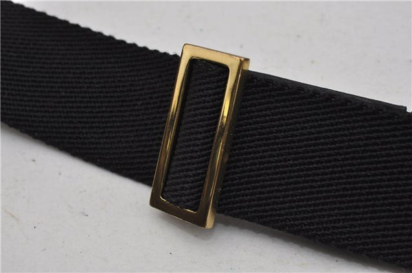 Authentic GUCCI Shoulder Cross Body Bag GG Canvas Leather 90762 Black 0142G