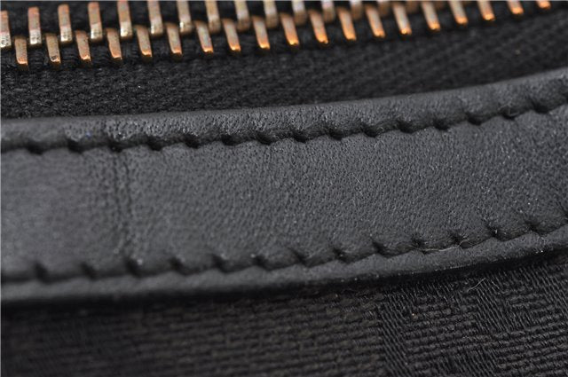 Authentic GUCCI Shoulder Cross Body Bag GG Canvas Leather 90762 Black 0142G