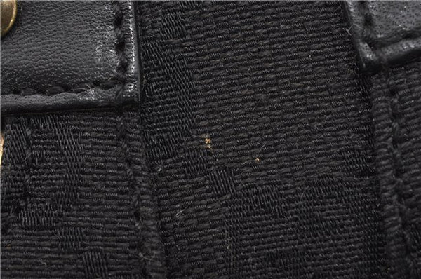 Authentic GUCCI Shoulder Cross Body Bag GG Canvas Leather 90762 Black 0142G