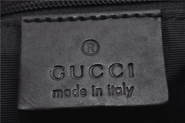 Authentic GUCCI Shoulder Cross Body Bag GG Canvas Leather 90762 Black 0142G