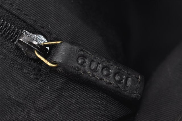 Authentic GUCCI Shoulder Cross Body Bag GG Canvas Leather 90762 Black 0142G