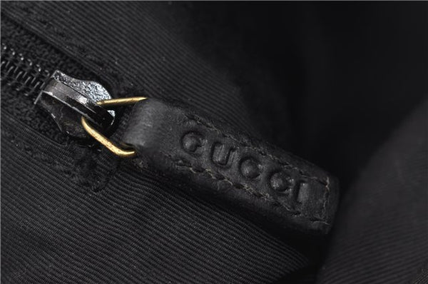 Authentic GUCCI Shoulder Cross Body Bag GG Canvas Leather 90762 Black 0142G