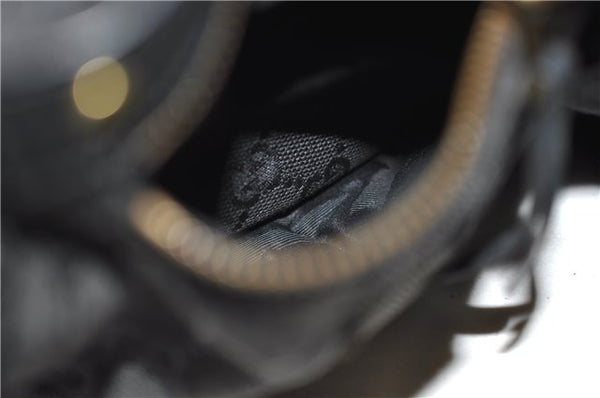 Authentic GUCCI Shoulder Cross Body Bag GG Canvas Leather 90762 Black 0142G