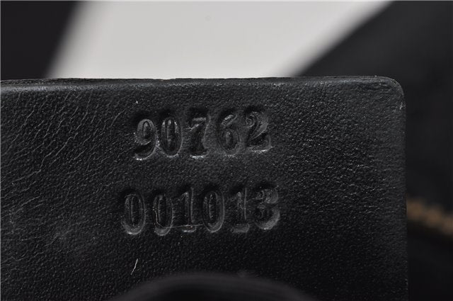 Authentic GUCCI Shoulder Cross Body Bag GG Canvas Leather 90762 Black 0142G