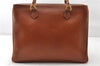 Authentic GUCCI Vintage Bamboo 2Way Shoulder Hand Bag Leather Brown Junk 0144G