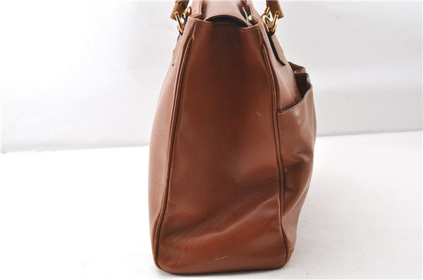 Authentic GUCCI Vintage Bamboo 2Way Shoulder Hand Bag Leather Brown Junk 0144G