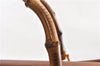Authentic GUCCI Vintage Bamboo 2Way Shoulder Hand Bag Leather Brown Junk 0144G