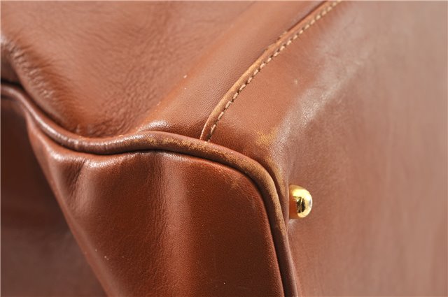 Authentic GUCCI Vintage Bamboo 2Way Shoulder Hand Bag Leather Brown Junk 0144G