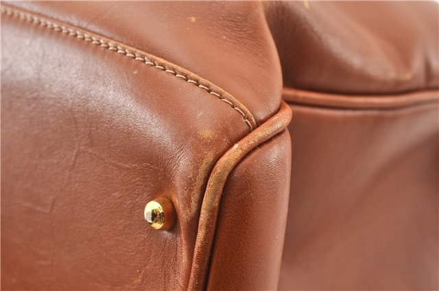 Authentic GUCCI Vintage Bamboo 2Way Shoulder Hand Bag Leather Brown Junk 0144G