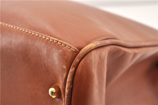 Authentic GUCCI Vintage Bamboo 2Way Shoulder Hand Bag Leather Brown Junk 0144G