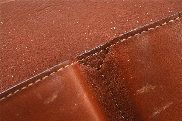 Authentic GUCCI Vintage Bamboo 2Way Shoulder Hand Bag Leather Brown Junk 0144G