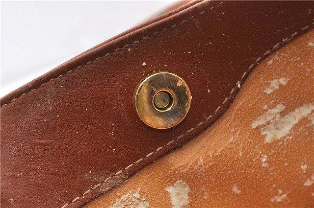 Authentic GUCCI Vintage Bamboo 2Way Shoulder Hand Bag Leather Brown Junk 0144G