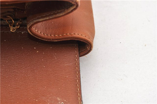 Authentic GUCCI Vintage Bamboo 2Way Shoulder Hand Bag Leather Brown Junk 0144G