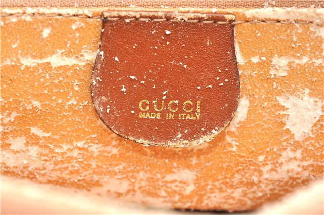 Authentic GUCCI Vintage Bamboo 2Way Shoulder Hand Bag Leather Brown Junk 0144G
