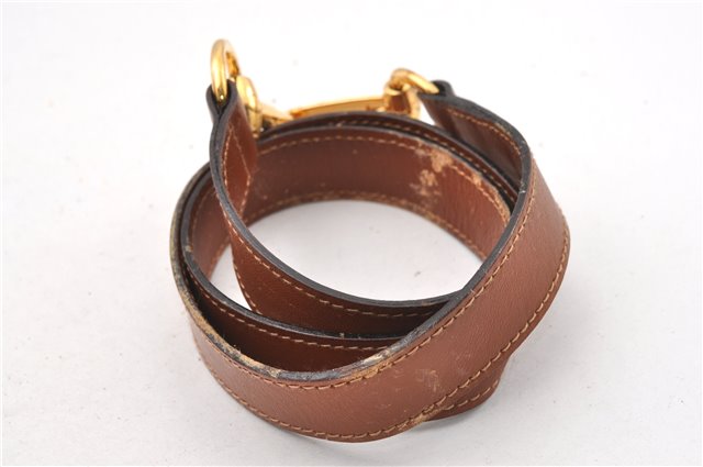 Authentic GUCCI Vintage Bamboo 2Way Shoulder Hand Bag Leather Brown Junk 0144G