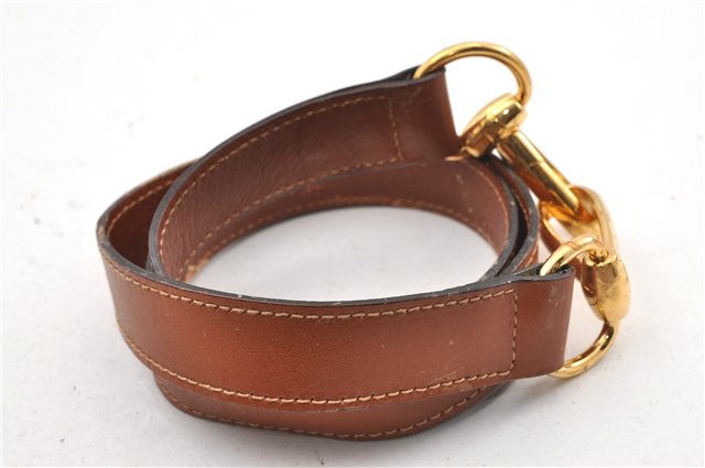 Authentic GUCCI Vintage Bamboo 2Way Shoulder Hand Bag Leather Brown Junk 0144G