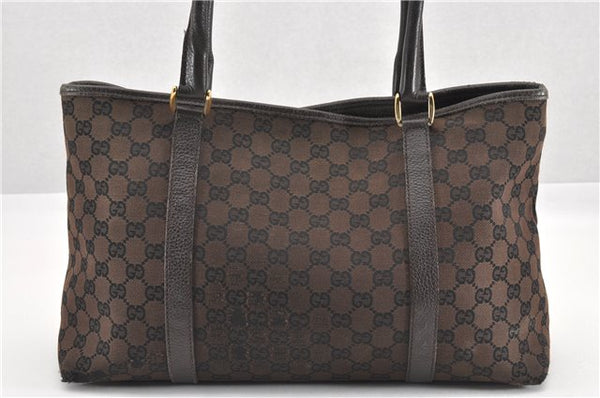 Authentic GUCCI Vintage Shoulder Tote Bag GG Canvas Leather 257302 Brown 0145G