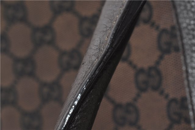 Authentic GUCCI Vintage Shoulder Tote Bag GG Canvas Leather 257302 Brown 0145G