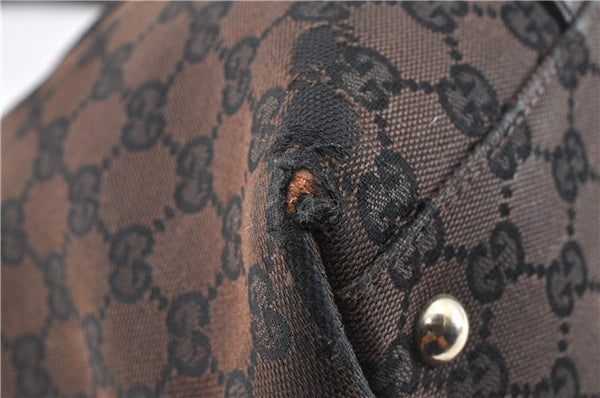 Authentic GUCCI Vintage Shoulder Tote Bag GG Canvas Leather 257302 Brown 0145G