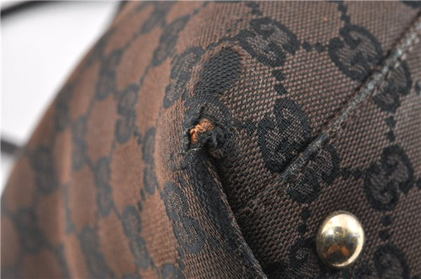 Authentic GUCCI Vintage Shoulder Tote Bag GG Canvas Leather 257302 Brown 0145G