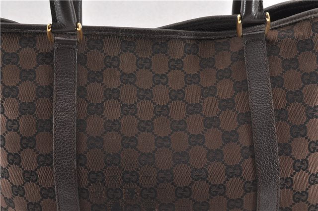 Authentic GUCCI Vintage Shoulder Tote Bag GG Canvas Leather 257302 Brown 0145G