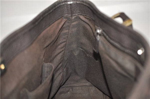 Authentic GUCCI Vintage Shoulder Tote Bag GG Canvas Leather 257302 Brown 0145G