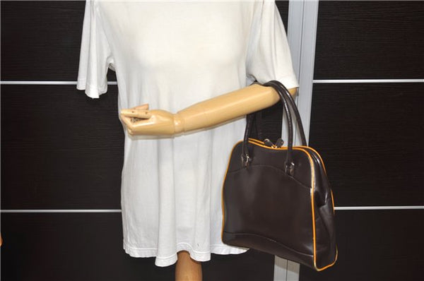 Authentic PRADA Leather Shoulder Hand Bag Purse Brown 0146D