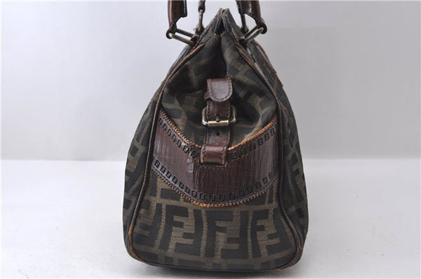 Authentic FENDI Zucca Shoulder Hand Bag Canvas Leather Brown 0147D