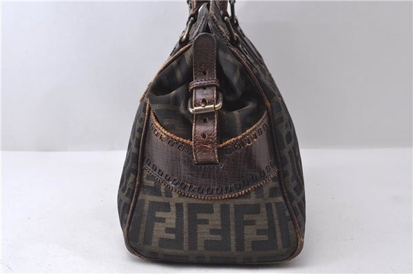 Authentic FENDI Zucca Shoulder Hand Bag Canvas Leather Brown 0147D