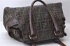 Authentic FENDI Zucca Shoulder Hand Bag Canvas Leather Brown 0147D