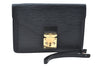 Auth Louis Vuitton Epi Pochette Sellier Dragonne Clutch Bag M52612 Black 0148G