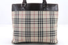 Auth BURBERRY Vintage Nova Check Nylon Leather Tote Hand Bag Beige Brown 0149D