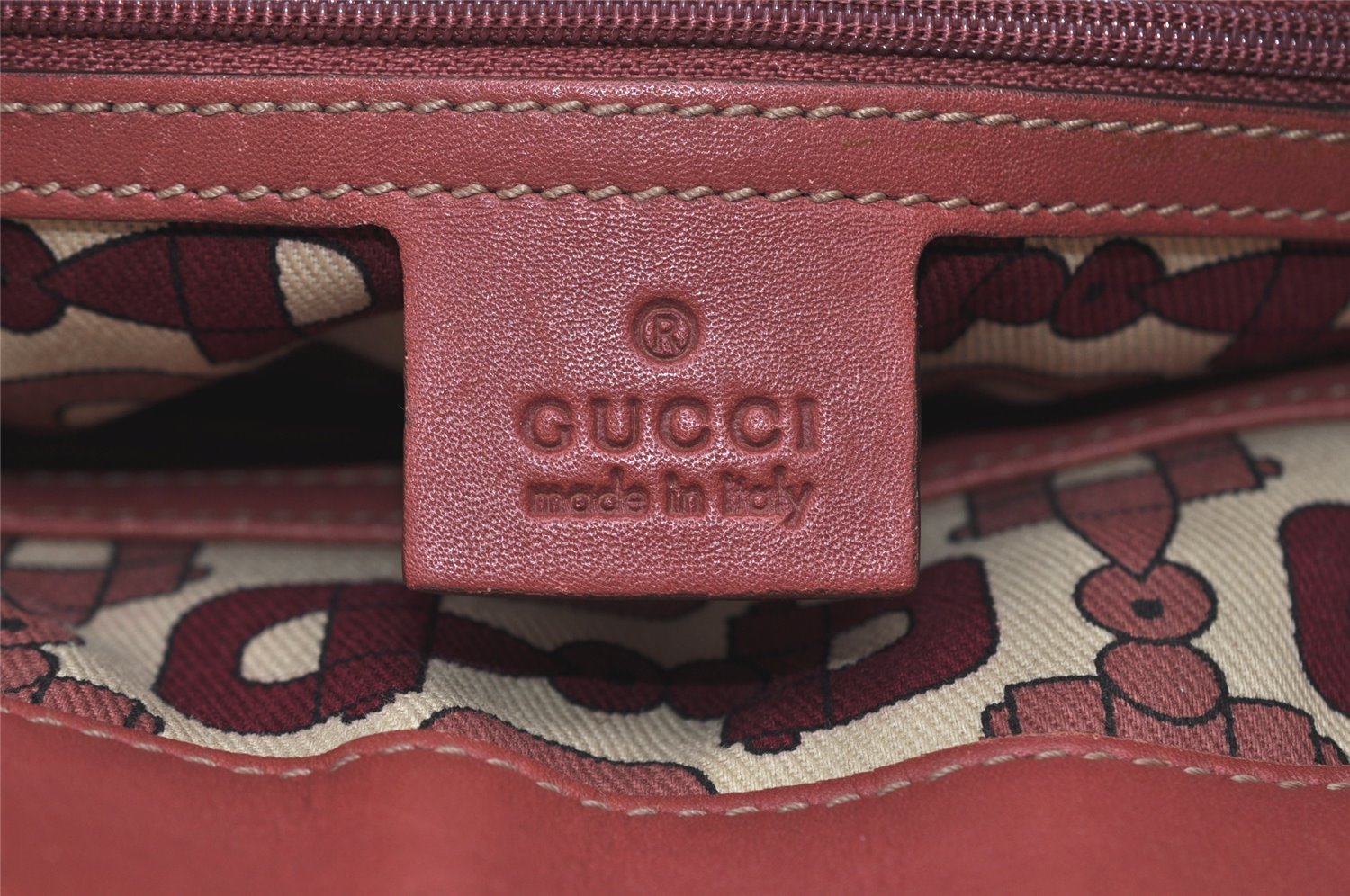 Authentic GUCCI Guccissima Tote Hand Bag Purse GG Leather 145994 Red 0149I