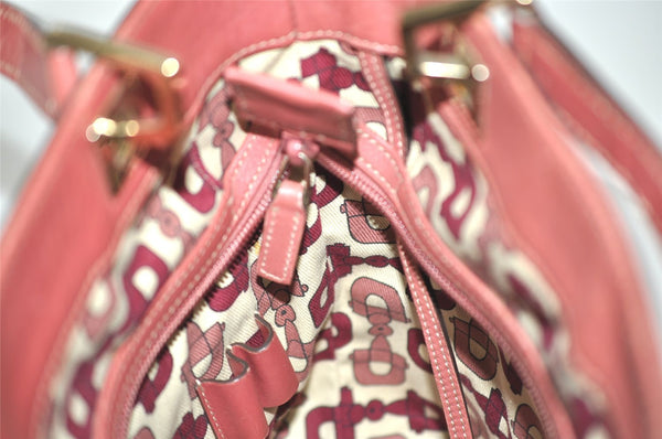 Authentic GUCCI Guccissima Tote Hand Bag Purse GG Leather 145994 Red 0149I