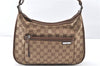 Authentic GUCCI Vintage Shoulder Bag Purse GG Canvas Leather 0014198 Brown 0150G
