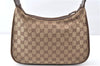 Authentic GUCCI Vintage Shoulder Bag Purse GG Canvas Leather 0014198 Brown 0150G