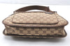 Authentic GUCCI Vintage Shoulder Bag Purse GG Canvas Leather 0014198 Brown 0150G