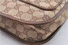 Authentic GUCCI Vintage Shoulder Bag Purse GG Canvas Leather 0014198 Brown 0150G