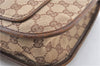 Authentic GUCCI Vintage Shoulder Bag Purse GG Canvas Leather 0014198 Brown 0150G