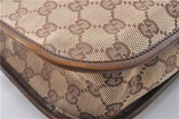 Authentic GUCCI Vintage Shoulder Bag Purse GG Canvas Leather 0014198 Brown 0150G
