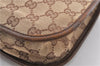 Authentic GUCCI Vintage Shoulder Bag Purse GG Canvas Leather 0014198 Brown 0150G