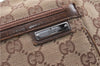 Authentic GUCCI Vintage Shoulder Bag Purse GG Canvas Leather 0014198 Brown 0150G
